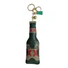 Sophia Collection Women's Dos Equis Bottle Rhinestone Keychain In Green