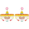 Sophia Collection Women's Enamel Sugar Skull Sombrero Earrings In Multi In Multi