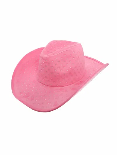 Sophia Collection Women's Fashion Jeweled Cowboy Hat In Pink Rhinestone