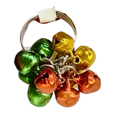 Sophia Collection Women's Festive Jingle Bell Adjustable Ring In Multicolor