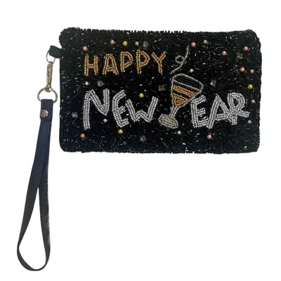 Sophia Collection Women's Happy New Year Beaded Wristlet In Black