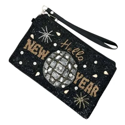Sophia Collection Women's Hello New Year Beaded Wristlet In Black