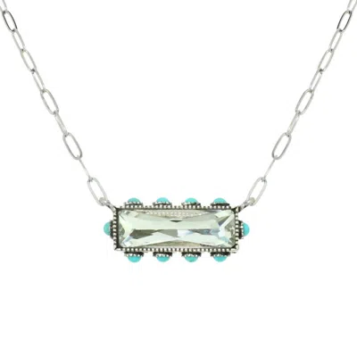 Sophia Collection Women's Horizontal Bar Necklace In Clear Gemstone In Multi