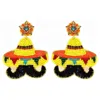 Sophia Collection Women's Mustache Sombrero Seed Bead Earrings In Multi