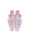 Sophia Collection Women's Seed Bead Sneaker Statement Earrings In Pink In Pink