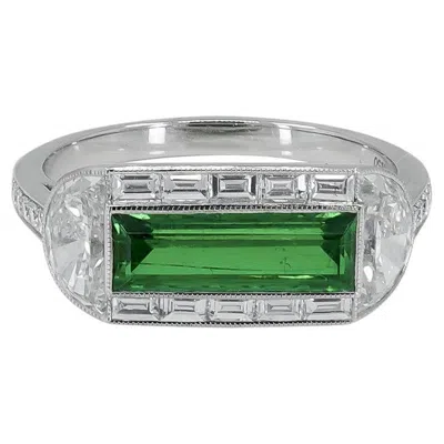 Pre-owned Sophia D . 1.10 Carat Emerald Platinum Ring In Green