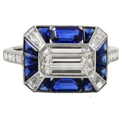 Pre-owned Sophia D . 1.30 Carat Diamond Art Deco Style Platinum Ring In Multi