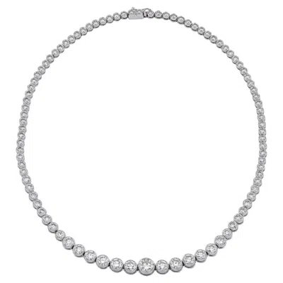 Pre-owned Sophia D 17.02 Carat Platinum Tennis Necklace In Multi