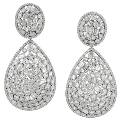 Pre-owned Sophia D . 18.47 Carat Mixed Cut Diamond Earrings In Multi