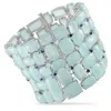 Sophia D 18k White Gold 0.85ct Diamond, Sapphire And Moonstone Bracelet Sd15-072925 In White