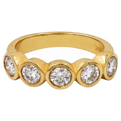 Pre-owned Sophia D . 18k Yellow Gold Ring With Round Diamonds