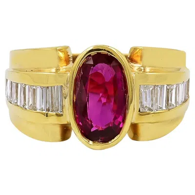 Pre-owned Sophia D . 18k Yellow Gold Ruby And Diamond Ring