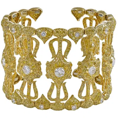 Pre-owned Sophia D . 32.45 Carat Diamond Yellow Gold Bangle