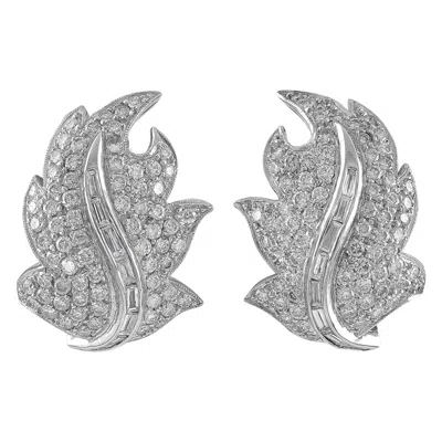 Pre-owned Sophia D . 4.23 Carat All Diamond Stud Earrings In Platinum In Multi