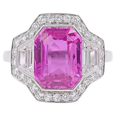 Pre-owned Sophia D . 4.28 Carat Madagascar Pink Sapphire Ring