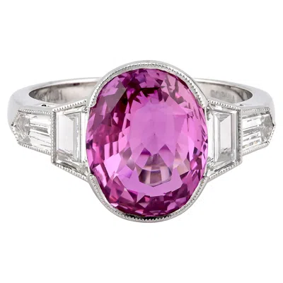 Pre-owned Sophia D . 4.81 Carat Pink Sapphire Ring
