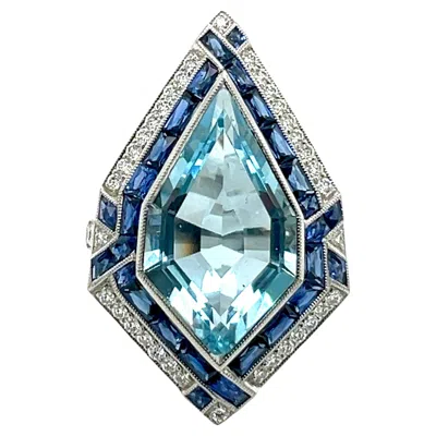 Pre-owned Sophia D . 4.83 Carat Aquamarine Ring In Multi