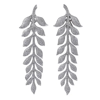 Pre-owned Sophia D . 5.28 Carats Diamond Dangling Earrings In Platinum Setting In Multi