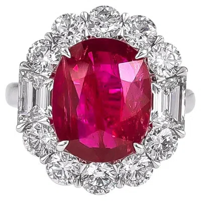 Pre-owned Sophia D . 6.06 Carat Ruby And Diamond Platinum Ring In Multi