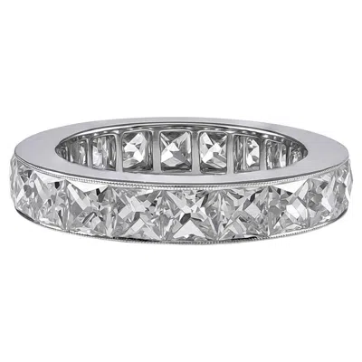 Pre-owned Sophia D . 6.38 All Diamond French Cut Eternity Platinum Ring Band In Multi