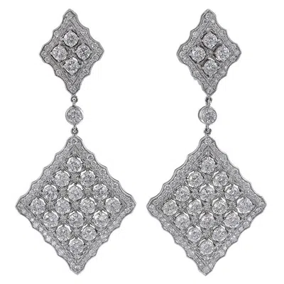 Pre-owned Sophia D 7.57 All Diamond Platinum Earrings In Multi