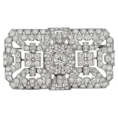 Pre-owned Sophia D . Art Deco Inspired Diamond Brooch In Multi