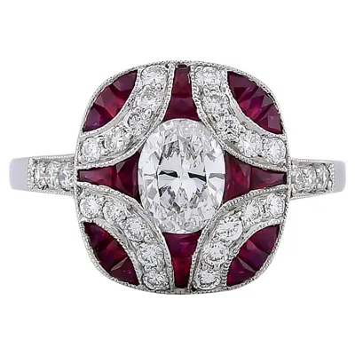 Pre-owned Sophia D . Diamond And Ruby Ring In Multi