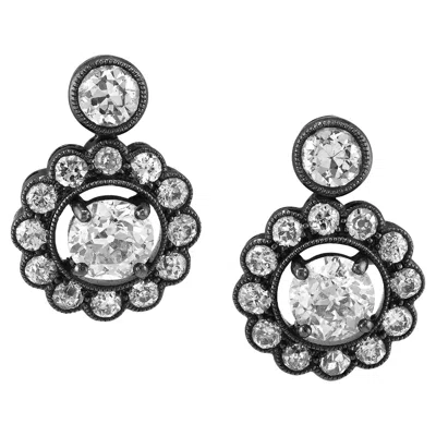 Pre-owned Sophia D . Floral Diamond Earrings In Multi