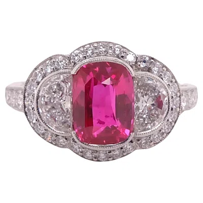 Pre-owned Sophia D , Gia Certified 2.06 Carat Ruby And 0.68 Carat Diamond Ring In Platinum In Multi