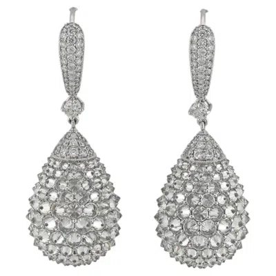 Pre-owned Sophia D Reverse Set Diamond Drop Earrings In Platinum In Multiple