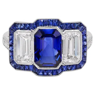 Pre-owned Sophia D . Three Stone Ring In Multi
