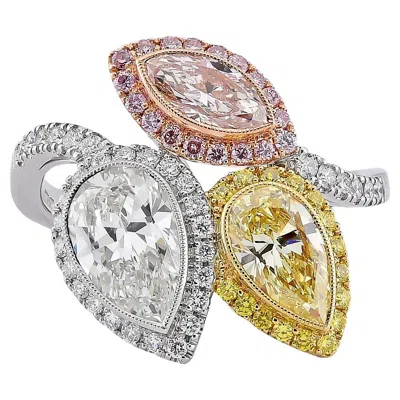 Pre-owned Sophia D Toi Et Moi Multi Stone Ring