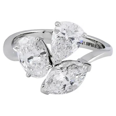 Pre-owned Sophia D . Toi Et Moi Three Stone Diamond Ring In Multi