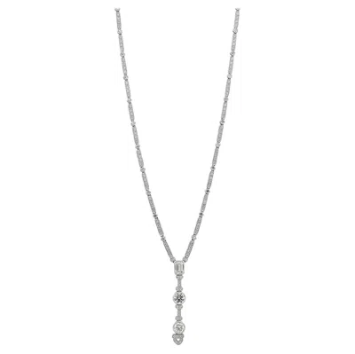Pre-owned Sophia D . Vertical Bar Diamond Necklace In Multi