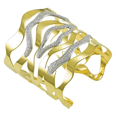 Pre-owned Sophia D Yellow Gold Bangles With 3 Carats Of Diamond