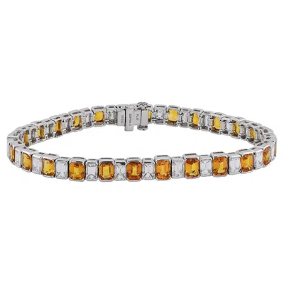 Pre-owned Sophia D . Yellow Sapphire And Diamond Bracelet