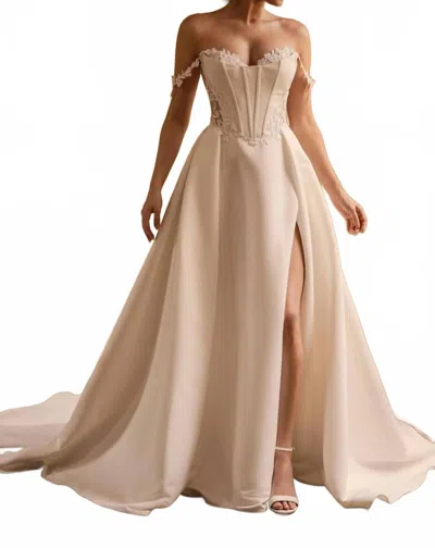 Sophia Tolli Elegant Wedding Gown In Ivory In Pink