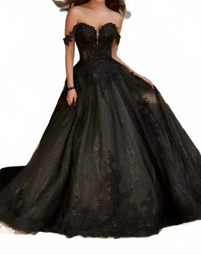 Sophia Tolli Incredible Off The Shoulder Wedding Dress In Black