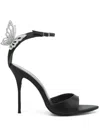 Sophia Webster Stiletto Heel Sandals With Crystal Butterfly Accent In Black