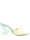 Sophia Webster Paloma 100mm Leather Mules In Green