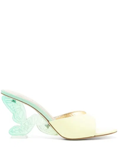 Sophia Webster Paloma 100mm Leather Mules In Green