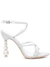 Sophia Webster 100mm Perla Sandals In Silber