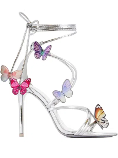 Sophia Webster 100mm Vanessa Sandals In Silver