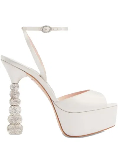Sophia Webster 140mm Natalia Crystal-heel Sandals In Neutral