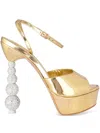 Sophia Webster 140mm Natalia Crystal Platform Sandals In Gold