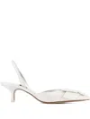Sophia Webster 40mm Blair Mid Slingback Bow Sandals In White