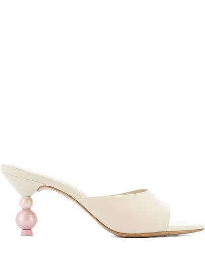 Sophia Webster 70mm Perla Beaded Heel Sandals In Neutral