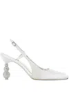 Sophia Webster 85mm Natalia Crystal Pumps In White