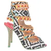 Sophia Webster Amma Aztec Printed Satin Sandals In Multicolor Leather In Multi