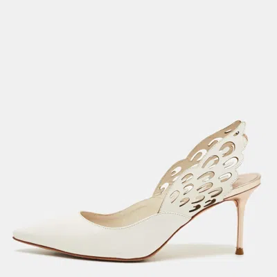 Sophia Webster Angelo Size 35.5 Beige Leather Slingback Pumps